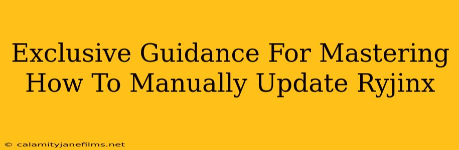 Exclusive Guidance For Mastering How To Manually Update Ryjinx