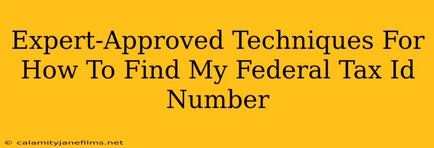 Expert-Approved Techniques For How To Find My Federal Tax Id Number