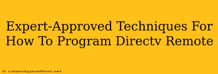 Expert-Approved Techniques For How To Program Directv Remote