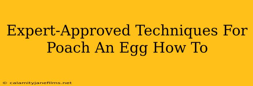 Expert-Approved Techniques For Poach An Egg How To