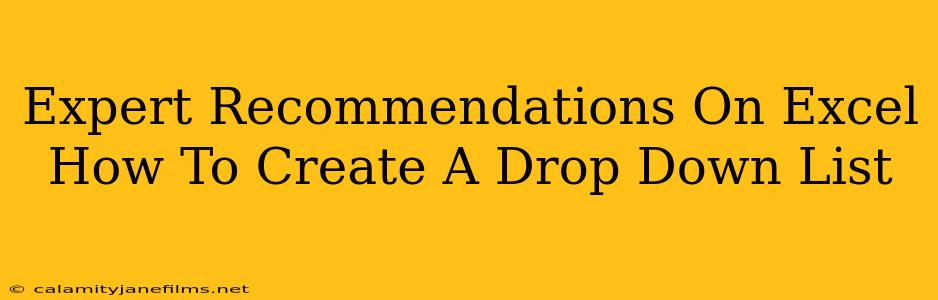 Expert Recommendations On Excel How To Create A Drop Down List