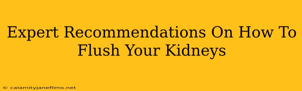 Expert Recommendations On How To Flush Your Kidneys