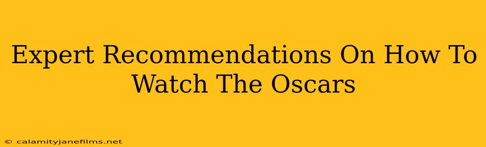 Expert Recommendations On How To Watch The Oscars