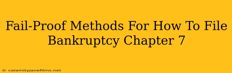 Fail-Proof Methods For How To File Bankruptcy Chapter 7