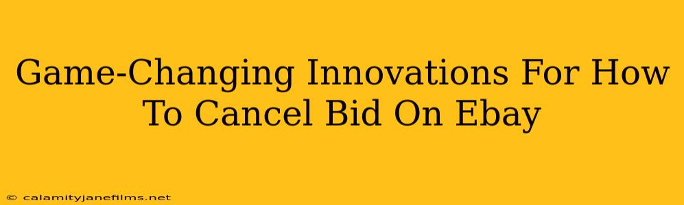 Game-Changing Innovations For How To Cancel Bid On Ebay