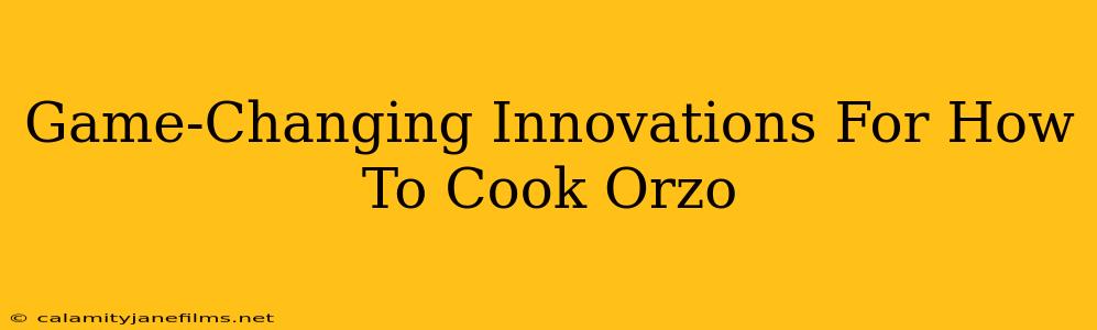 Game-Changing Innovations For How To Cook Orzo