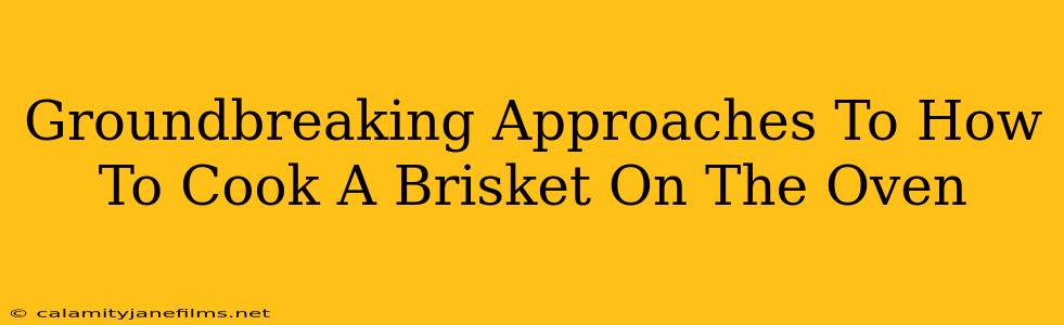 Groundbreaking Approaches To How To Cook A Brisket On The Oven