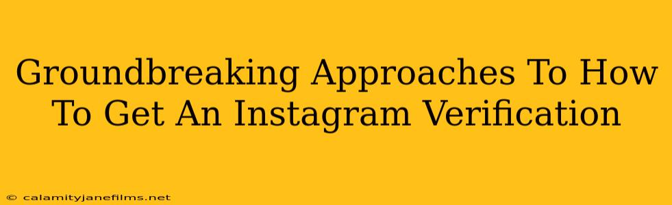 Groundbreaking Approaches To How To Get An Instagram Verification