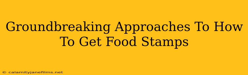 Groundbreaking Approaches To How To Get Food Stamps