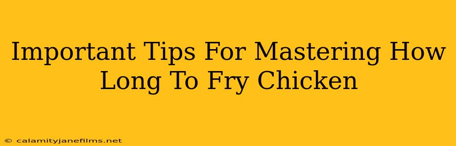 Important Tips For Mastering How Long To Fry Chicken