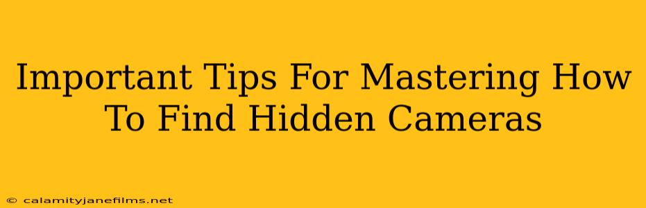 Important Tips For Mastering How To Find Hidden Cameras