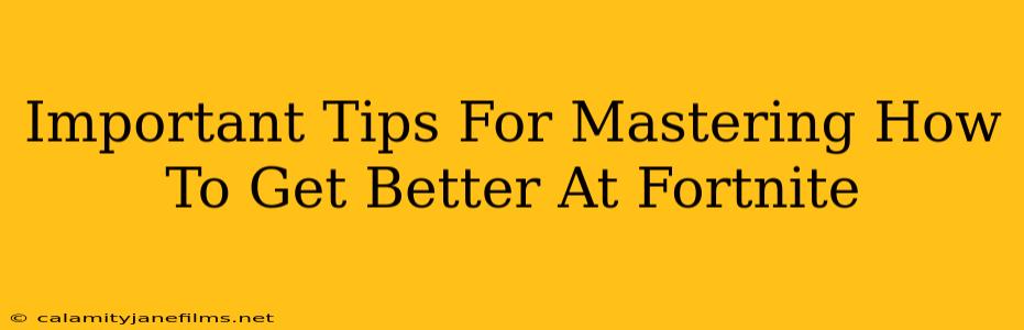 Important Tips For Mastering How To Get Better At Fortnite