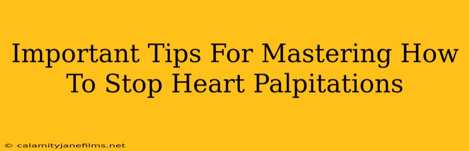 Important Tips For Mastering How To Stop Heart Palpitations