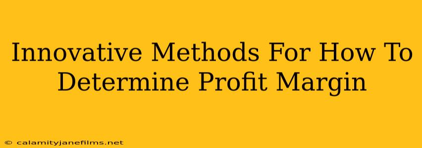 Innovative Methods For How To Determine Profit Margin