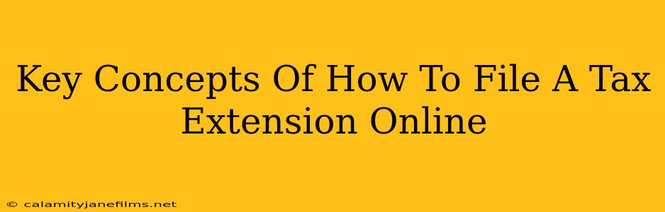 Key Concepts Of How To File A Tax Extension Online