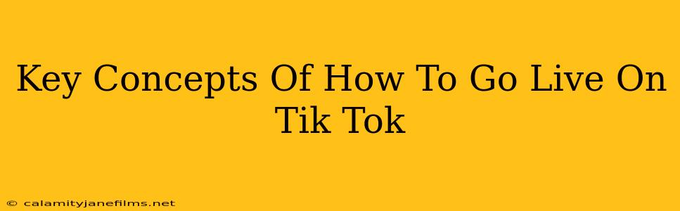 Key Concepts Of How To Go Live On Tik Tok