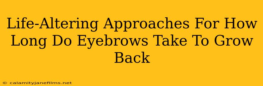 Life-Altering Approaches For How Long Do Eyebrows Take To Grow Back