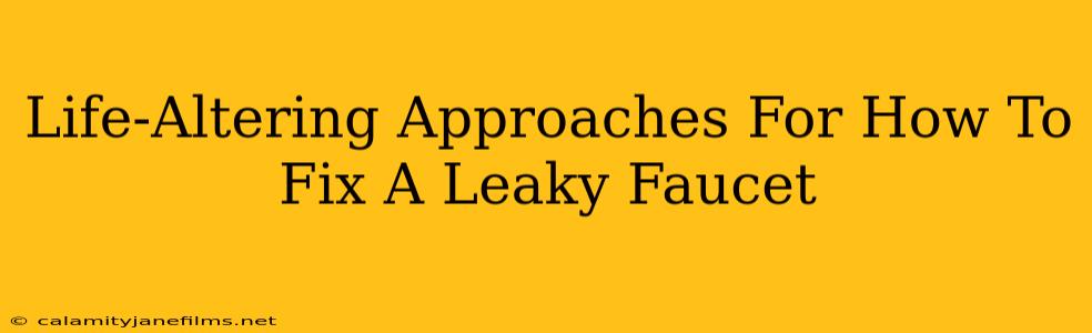 Life-Altering Approaches For How To Fix A Leaky Faucet