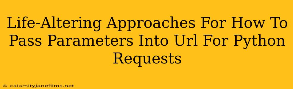 Life-Altering Approaches For How To Pass Parameters Into Url For Python Requests