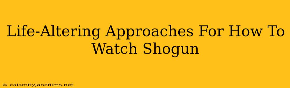 Life-Altering Approaches For How To Watch Shogun