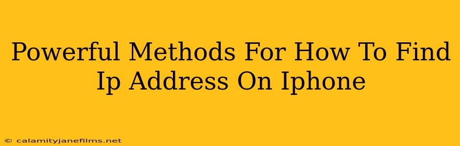 Powerful Methods For How To Find Ip Address On Iphone