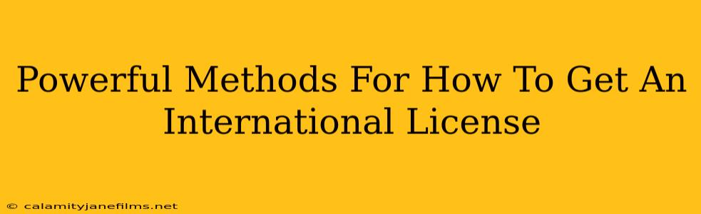 Powerful Methods For How To Get An International License