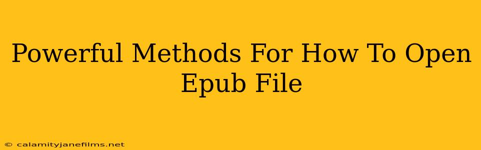 Powerful Methods For How To Open Epub File