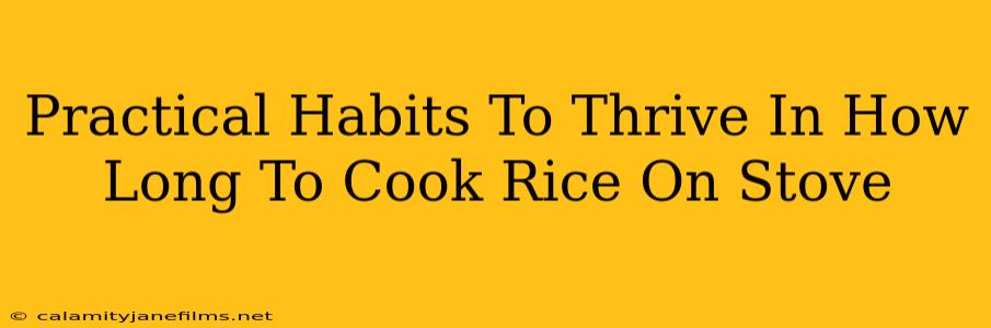 Practical Habits To Thrive In How Long To Cook Rice On Stove