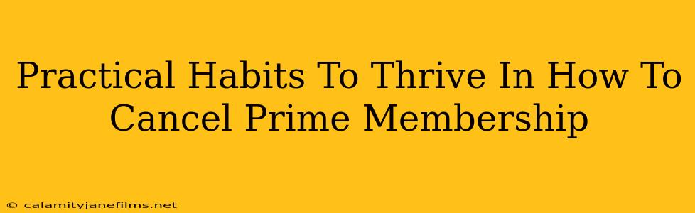 Practical Habits To Thrive In How To Cancel Prime Membership