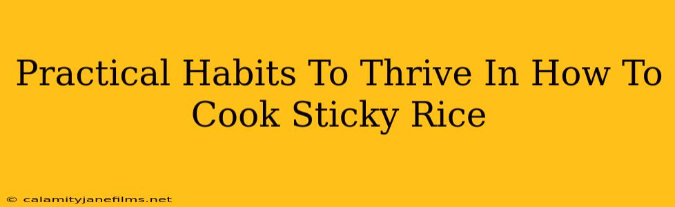 Practical Habits To Thrive In How To Cook Sticky Rice