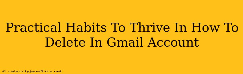 Practical Habits To Thrive In How To Delete In Gmail Account