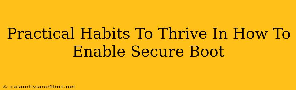 Practical Habits To Thrive In How To Enable Secure Boot