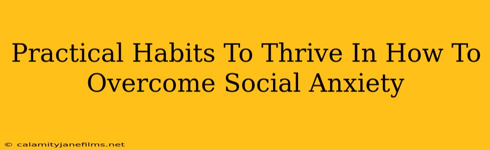 Practical Habits To Thrive In How To Overcome Social Anxiety