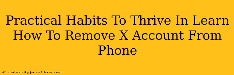 Practical Habits To Thrive In Learn How To Remove X Account From Phone