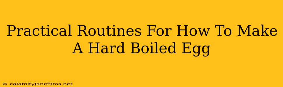 Practical Routines For How To Make A Hard Boiled Egg