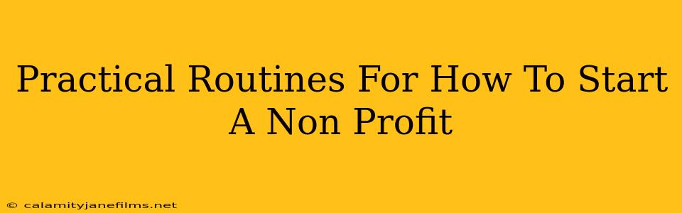 Practical Routines For How To Start A Non Profit