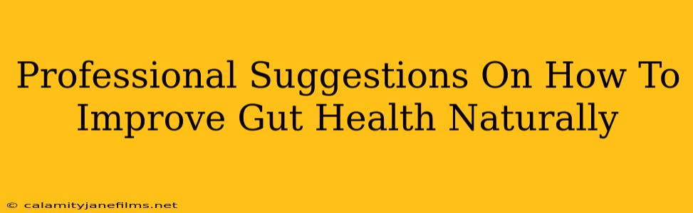 Professional Suggestions On How To Improve Gut Health Naturally