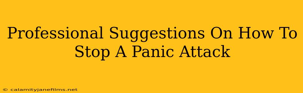 Professional Suggestions On How To Stop A Panic Attack