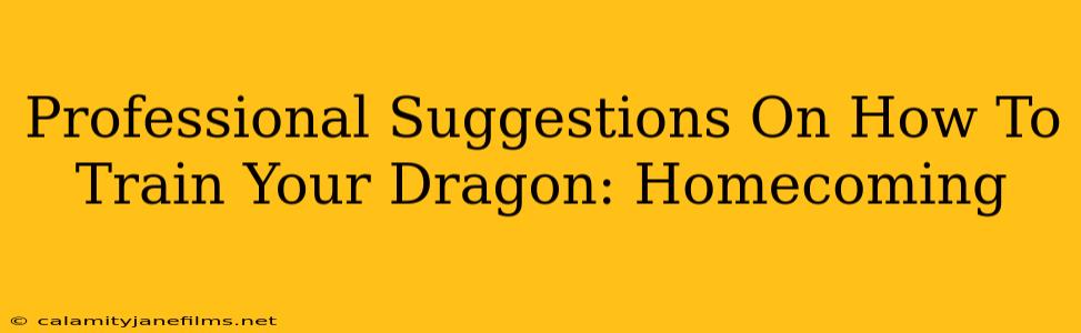 Professional Suggestions On How To Train Your Dragon: Homecoming