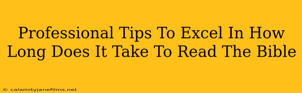 Professional Tips To Excel In How Long Does It Take To Read The Bible