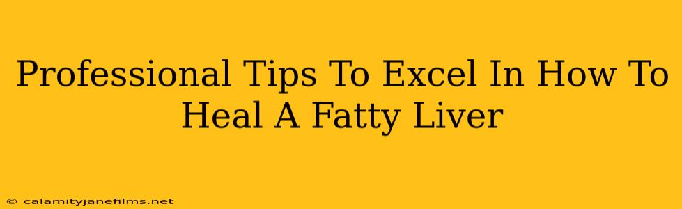 Professional Tips To Excel In How To Heal A Fatty Liver