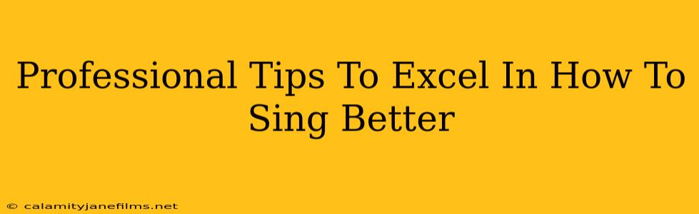 Professional Tips To Excel In How To Sing Better