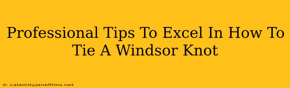 Professional Tips To Excel In How To Tie A Windsor Knot