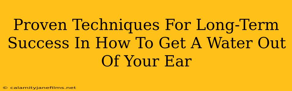 Proven Techniques For Long-Term Success In How To Get A Water Out Of Your Ear