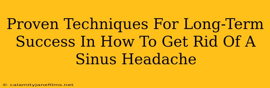 Proven Techniques For Long-Term Success In How To Get Rid Of A Sinus Headache