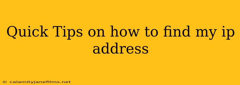 Quick Tips on how to find my ip address