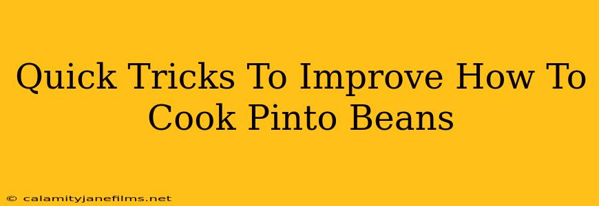 Quick Tricks To Improve How To Cook Pinto Beans