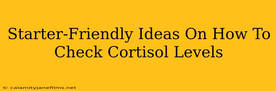 Starter-Friendly Ideas On How To Check Cortisol Levels