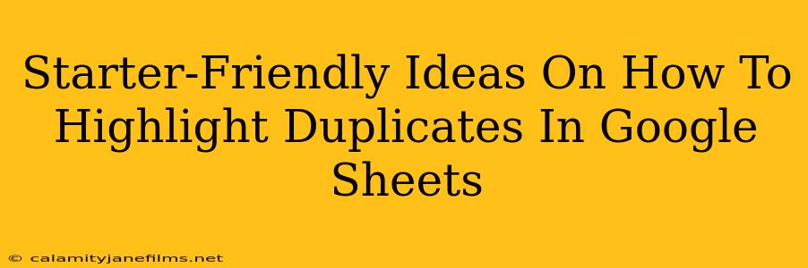 Starter-Friendly Ideas On How To Highlight Duplicates In Google Sheets