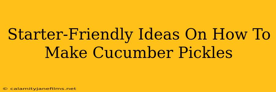 Starter-Friendly Ideas On How To Make Cucumber Pickles